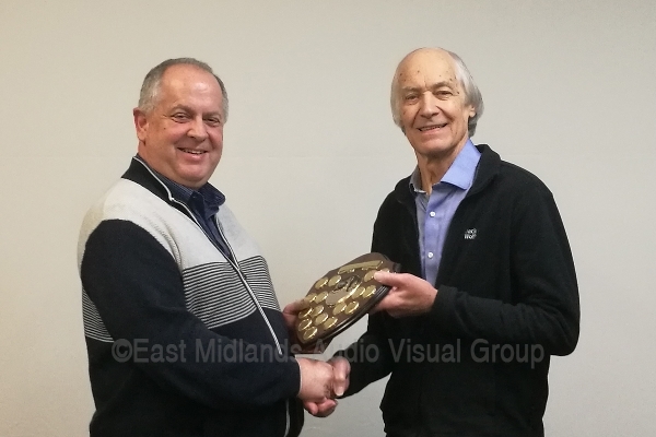 Keith Watson receives the Foursome Trophy for the Audience Vote