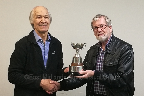 John Gibbs FACI presents the Caroline Trophy to Malcolm Imhoff