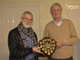 Howard presenting the Foursome Trophy to Malcolm
