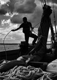 THAMES BARGE MAN SILHOUTTE