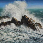 Waves Crashing on Rocks