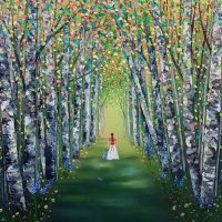 Lupines and Birch, available at Alpha Art Gallery EH3 5AX