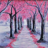 Black and white cherry blossom