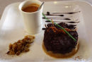 Boudin Noir starter at the Hotel La Mere Champlain, Cancale, Britanny, France.