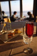 A Kir Petillant at the Hotel La Mere Champlain, Cancale, Britanny, France.