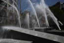 UN Plaza fountains in San Francisco.