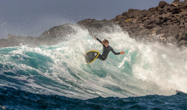 Playing in the surf