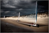 Sand-Yachts Running Before the Storm