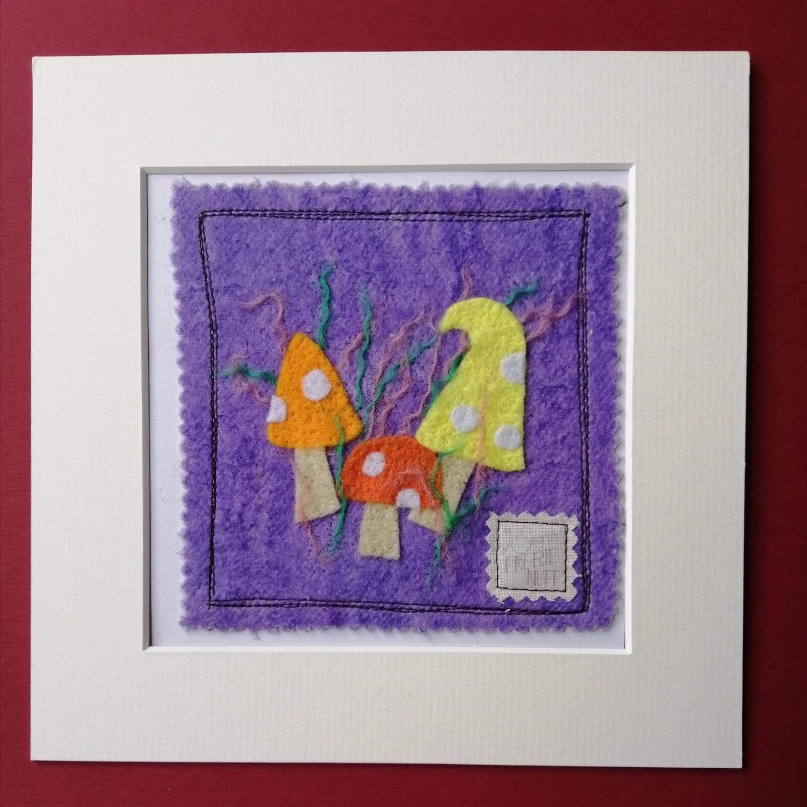 Mixed Media Bright Mushrooms Picture
