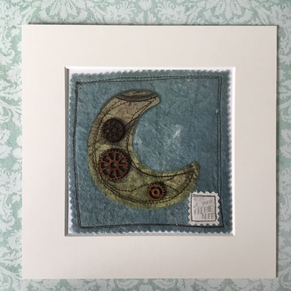 Mixed Media Clockwork Moon Picture