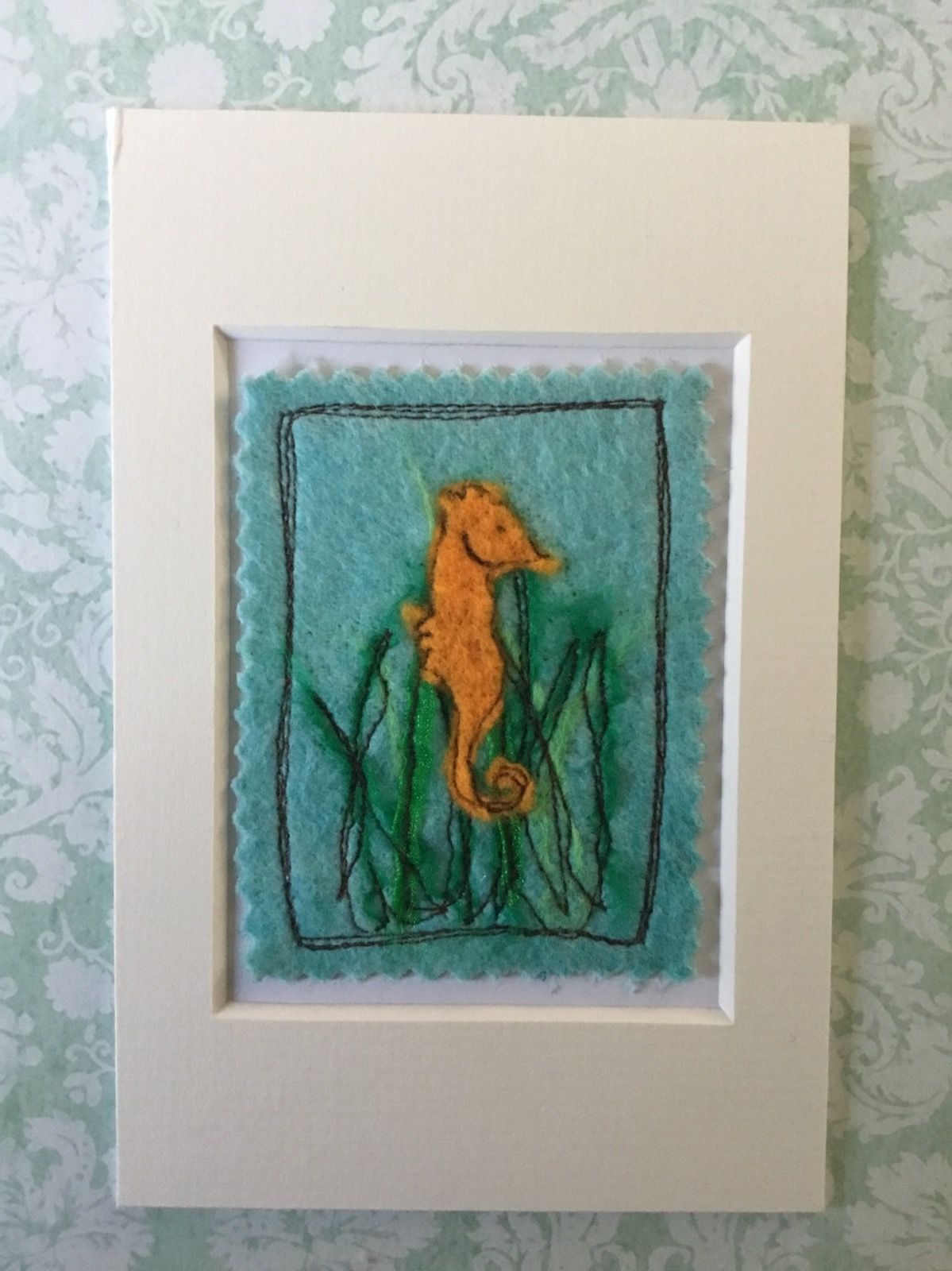 Mixed Media Seahorse ACEO