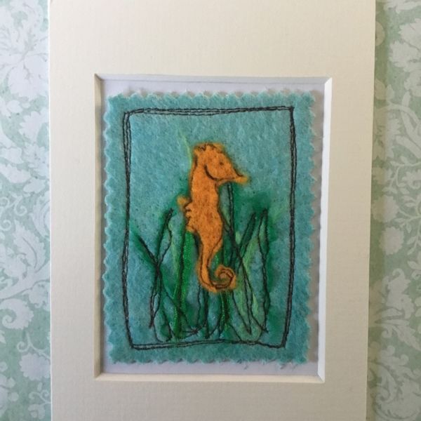 Mixed Media Seahorse ACEO