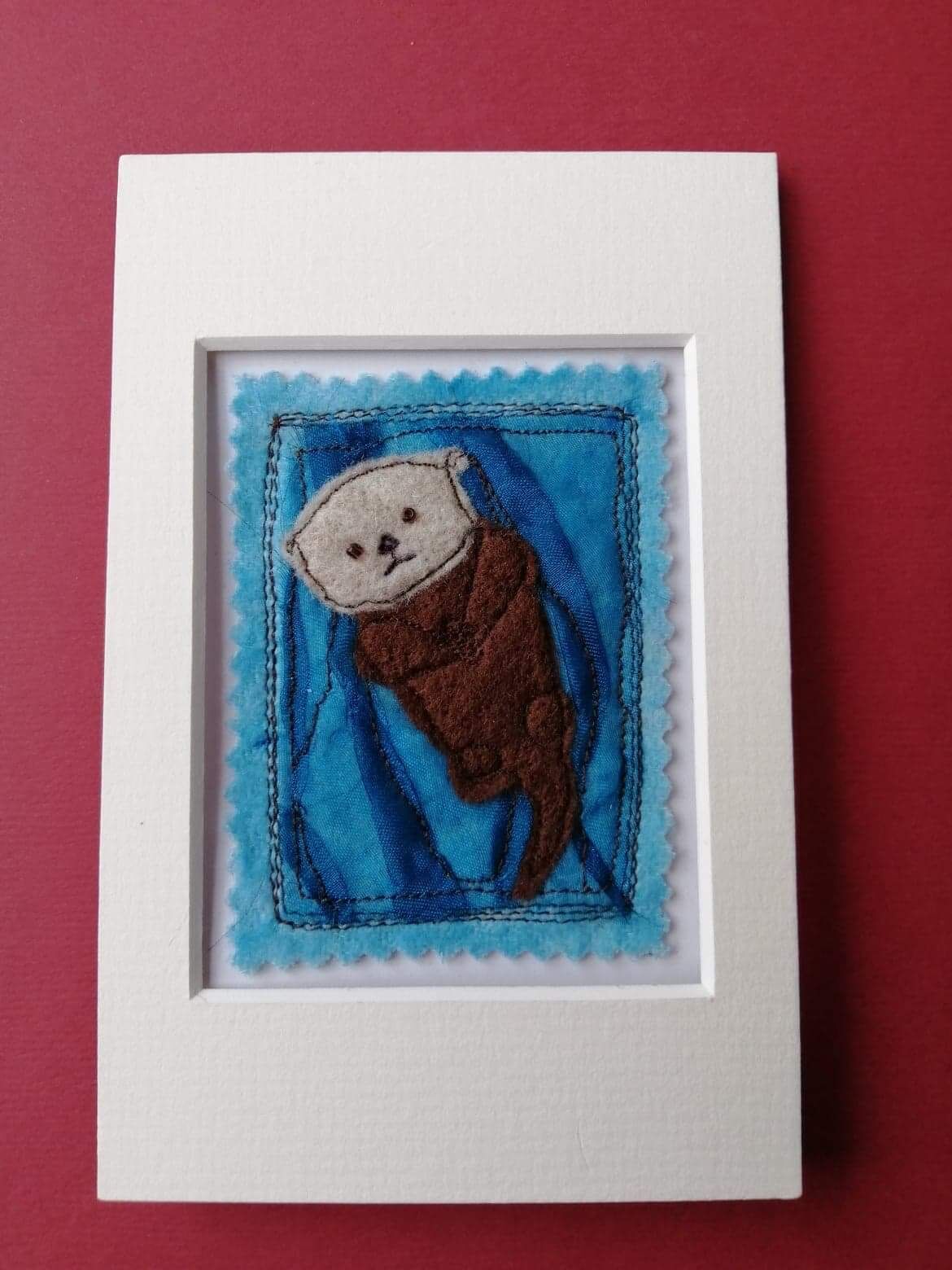 Mixed media sea otter picture