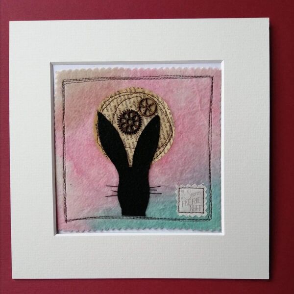 Mixed Media Hare Silhouette