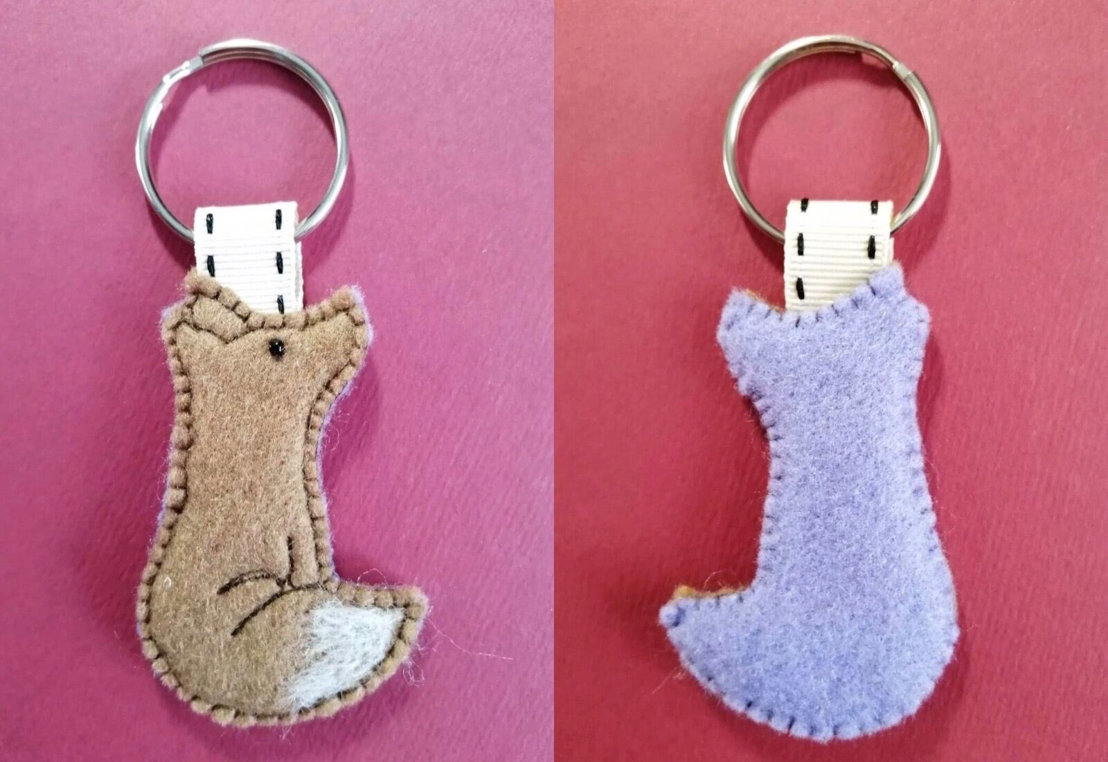 Brown/lilac Fox Keyring