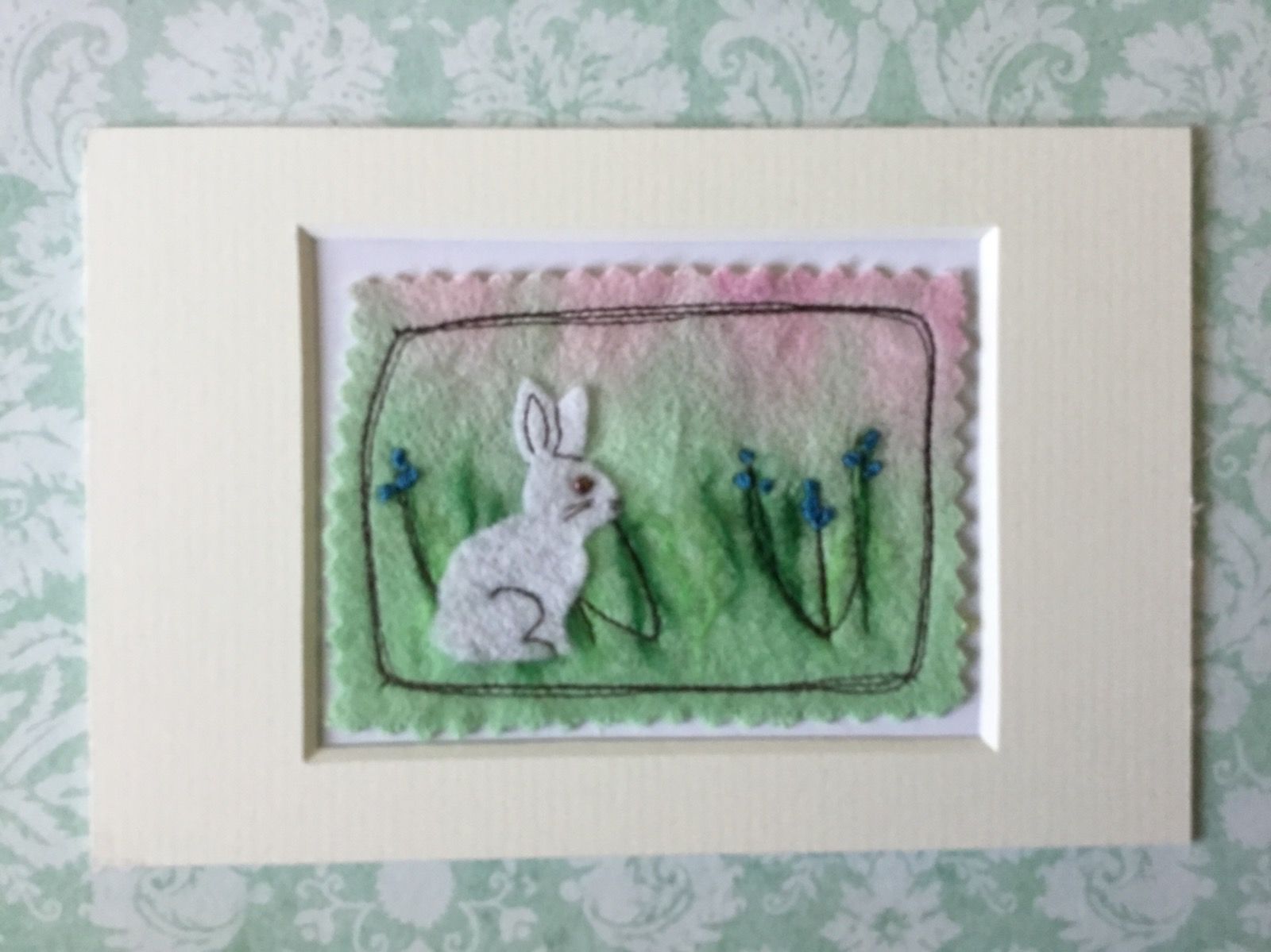 White Rabbit Mixed Media ACEO