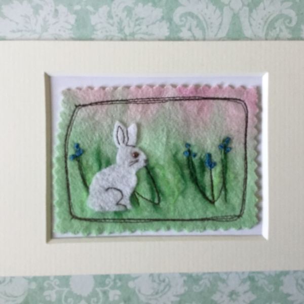 White Rabbit Mixed Media ACEO