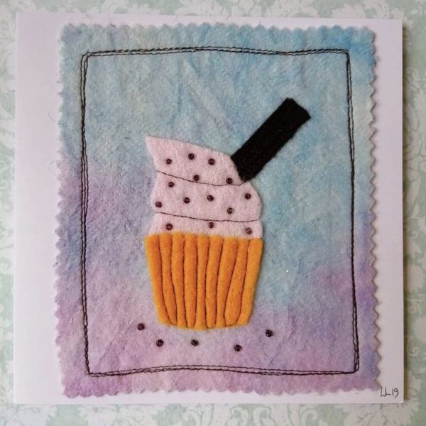 Mixed Media Cupcake Greetings Card
