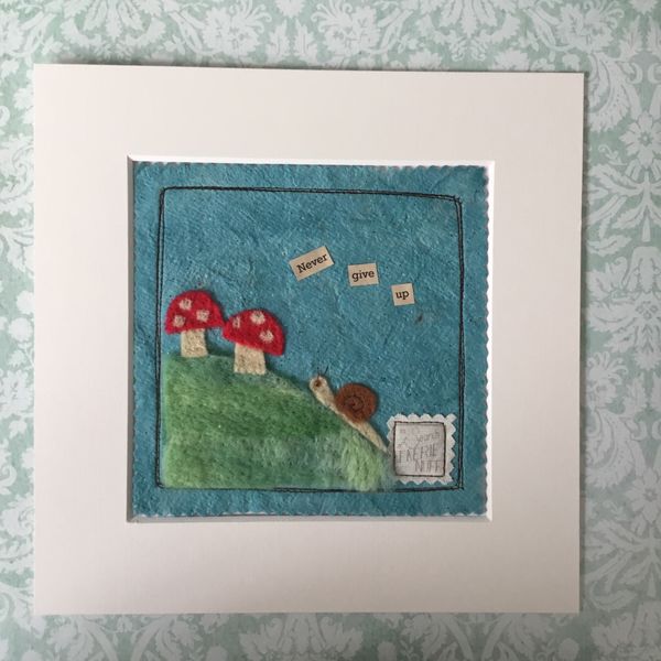 ’Never Give Up’ Mixed Media Snail Picture ‘Never Give Up’ Mixed Media Snail Picture