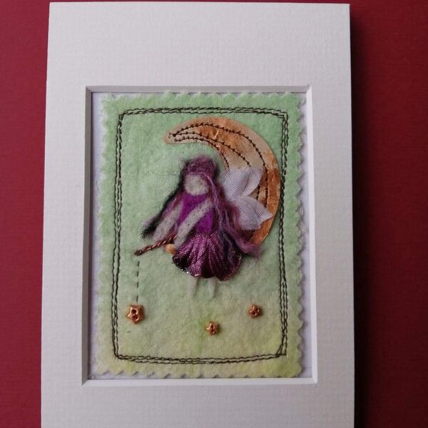 Mixed media Faerie fishing for stars