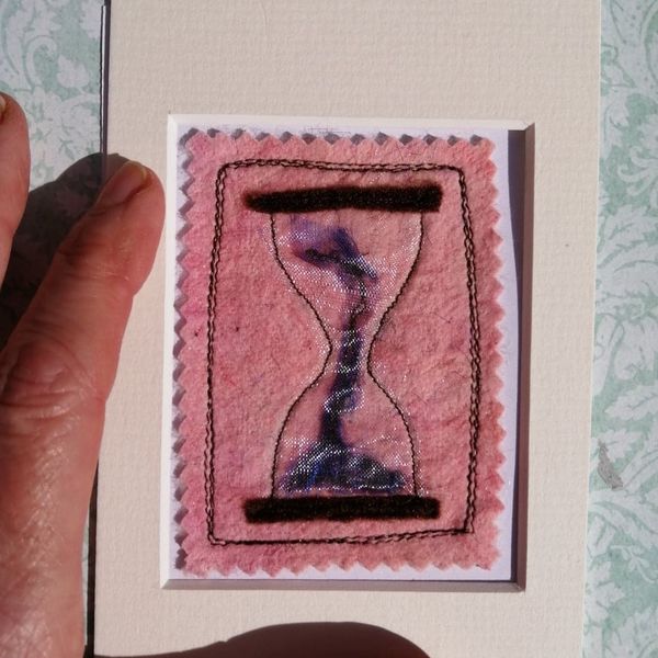 Mixed media smoky hourglass ACEO