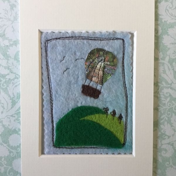 Mixed Media Hot Air Balloon ACEO