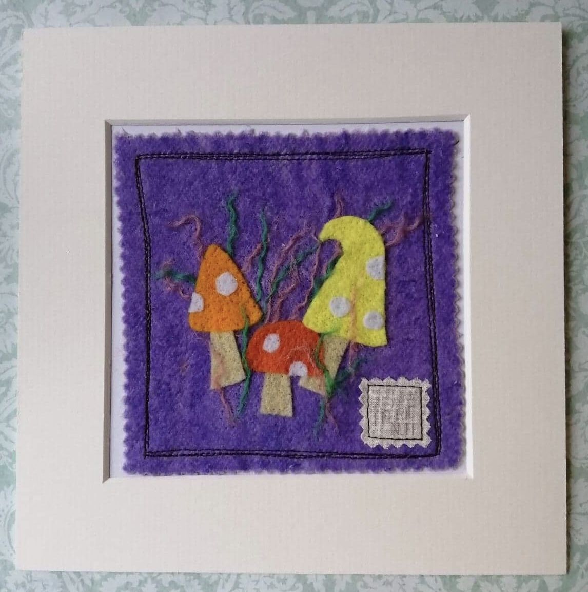 Mixed Media Bright Mushrooms Picture