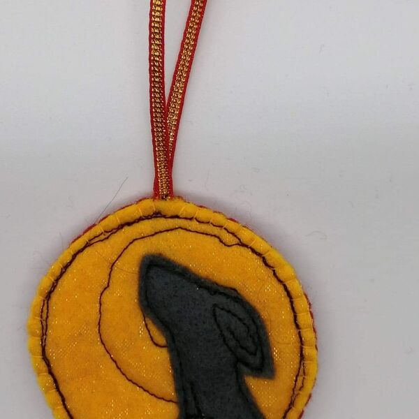 Hanging hare and moon decoration