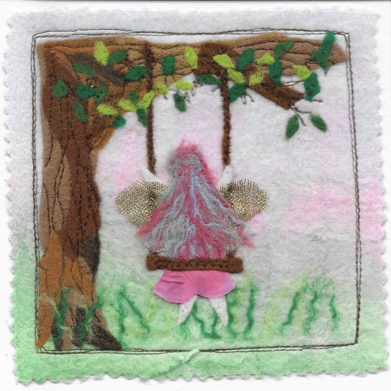 Faerie on a swing card