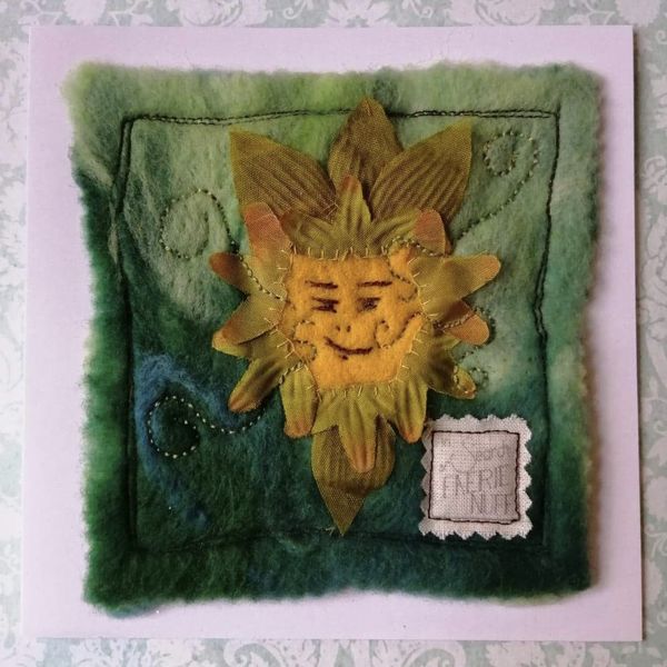 Mixed Media Leaf Sprite Greetings Card