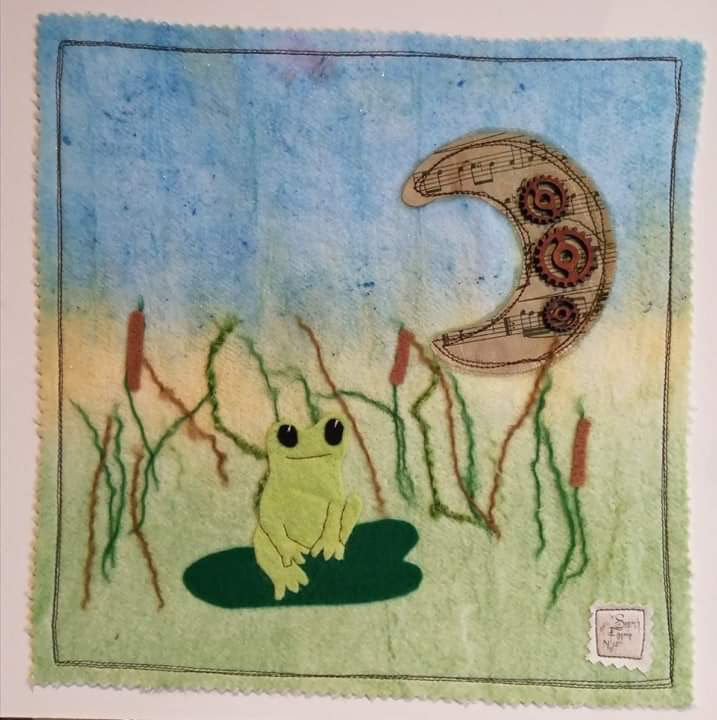 Mixed media frog picture