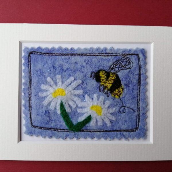 Bee and Daisy Mixed Media Picture