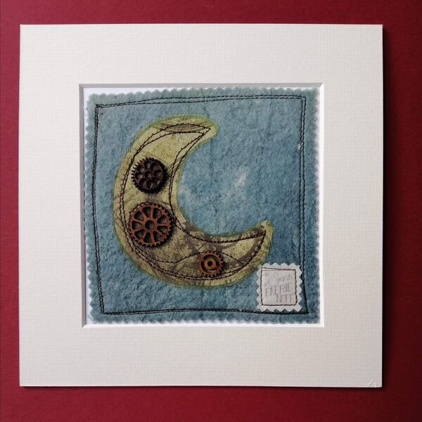 Mixed Media Clockwork Moon Picture