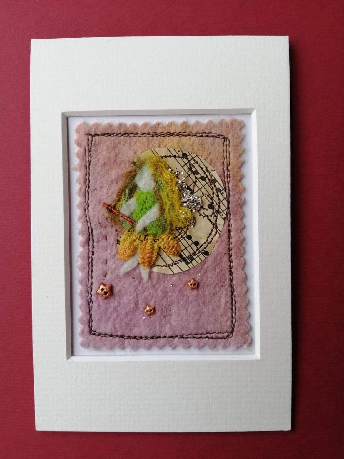 Mixed media Faerie fishing for stars