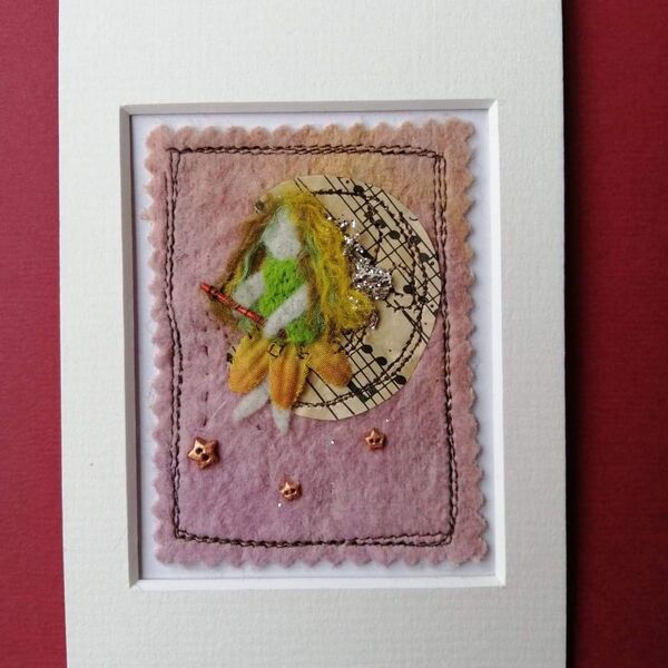Mixed media Faerie fishing for stars