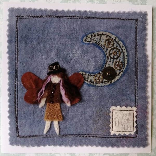 Mixed Media Steampunk Faerie Greetings Card