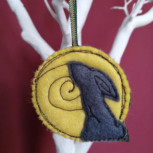 Hanging hare and moon decoration
