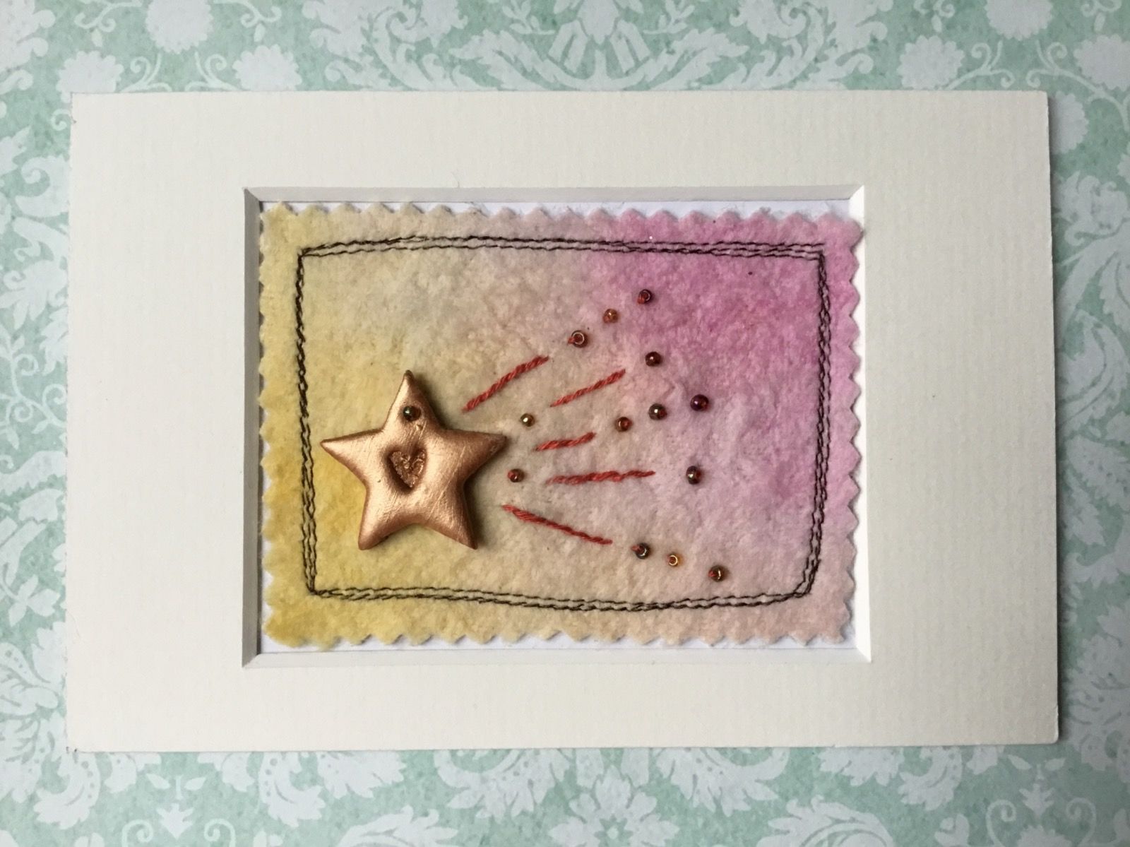 Mixed media Shooting Star ACEO