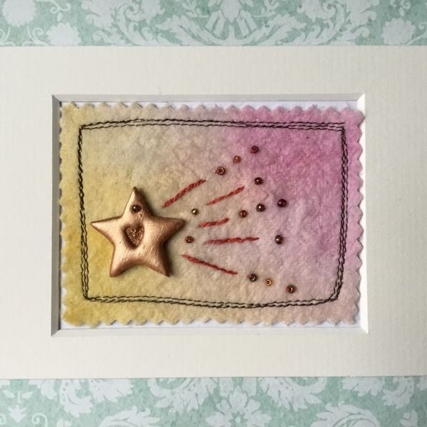 Mixed media Shooting Star ACEO