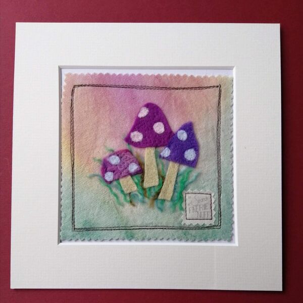 Shades of Purple Toadstools Mixed Media Picture