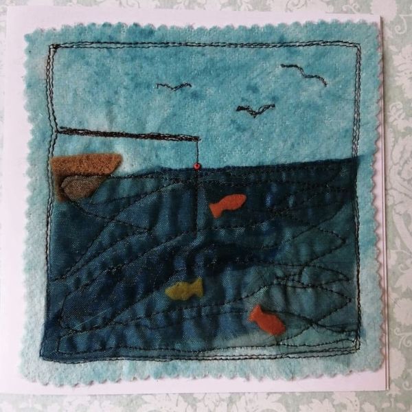 Mixed Media Seascape Greetings Card