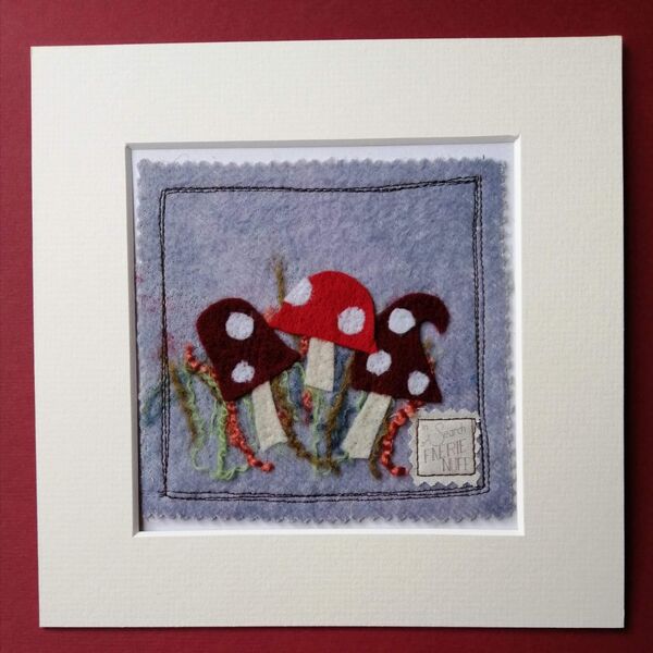 Shades of Red Toadstools Mixed Media Picture
