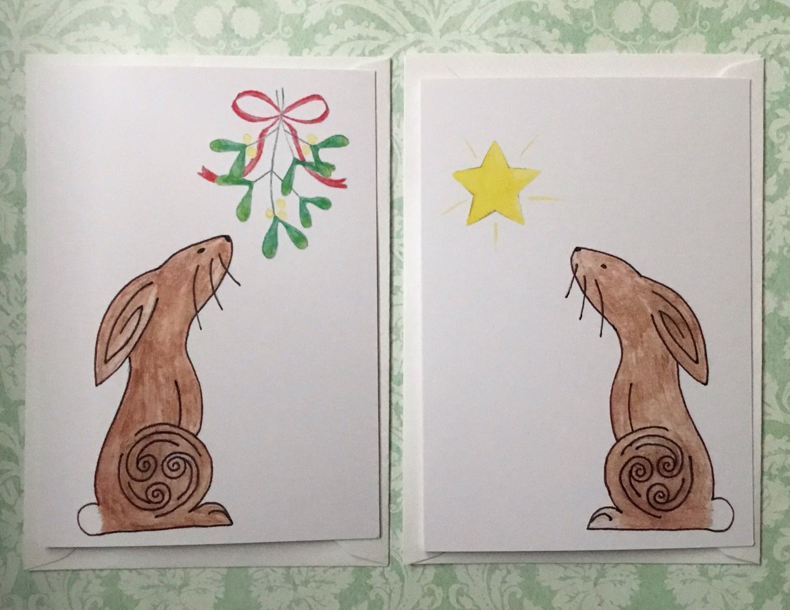 Printed Hare Christmas Cards