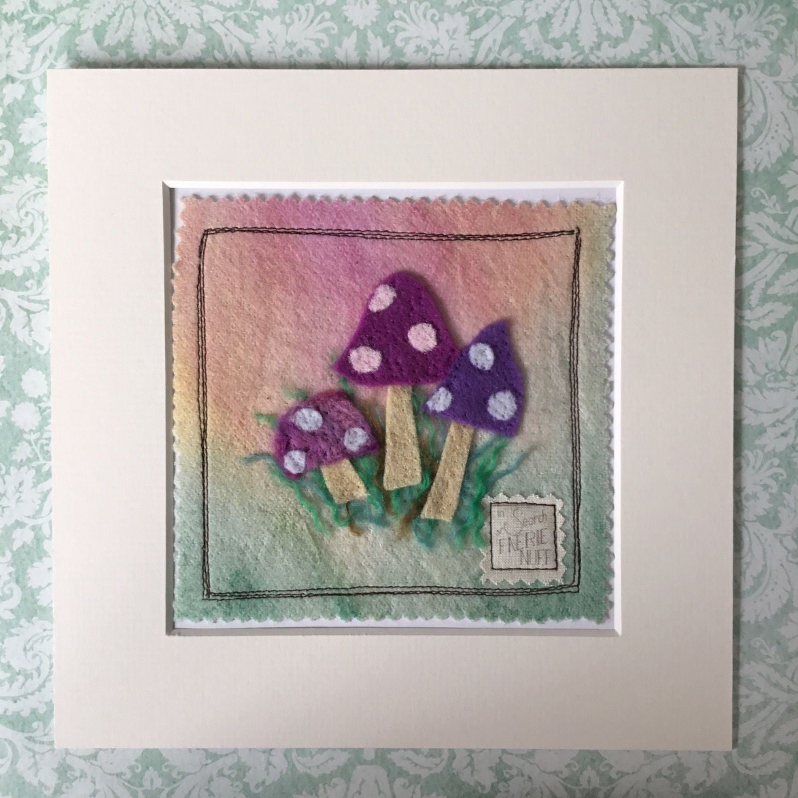 Shades of Purple Toadstools Mixed Media Picture