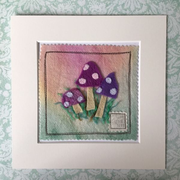 Shades of Purple Toadstools Mixed Media Picture