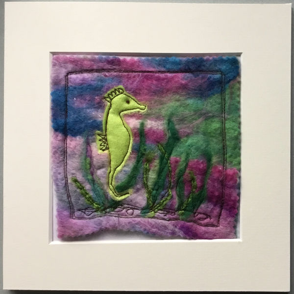 Mixed media seahorse picture