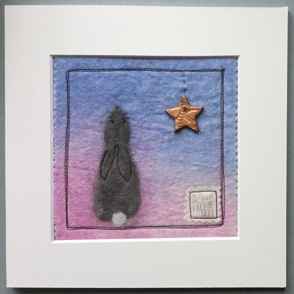 Little grey hare mixed media picture
