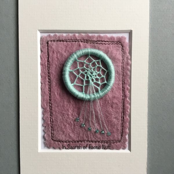 Mixed media Dream catcher ACEO