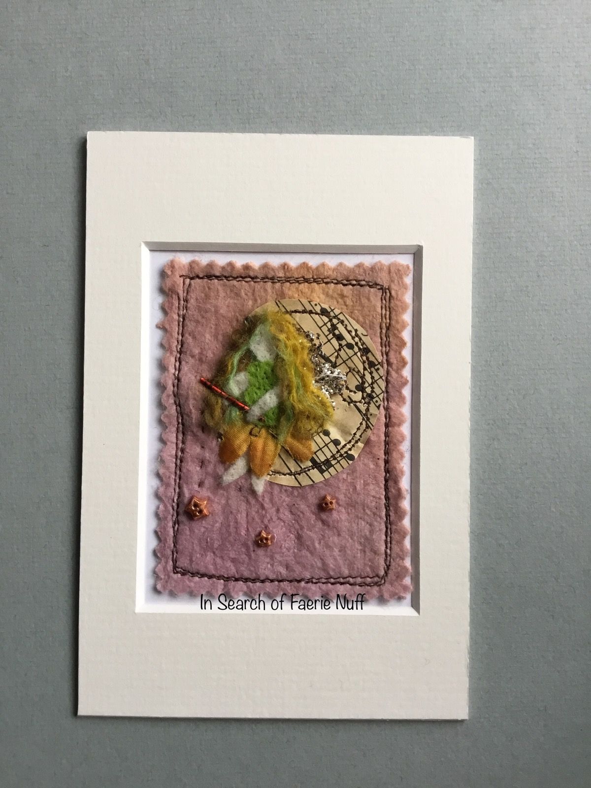 Mixed media Faerie fishing for stars ACEO