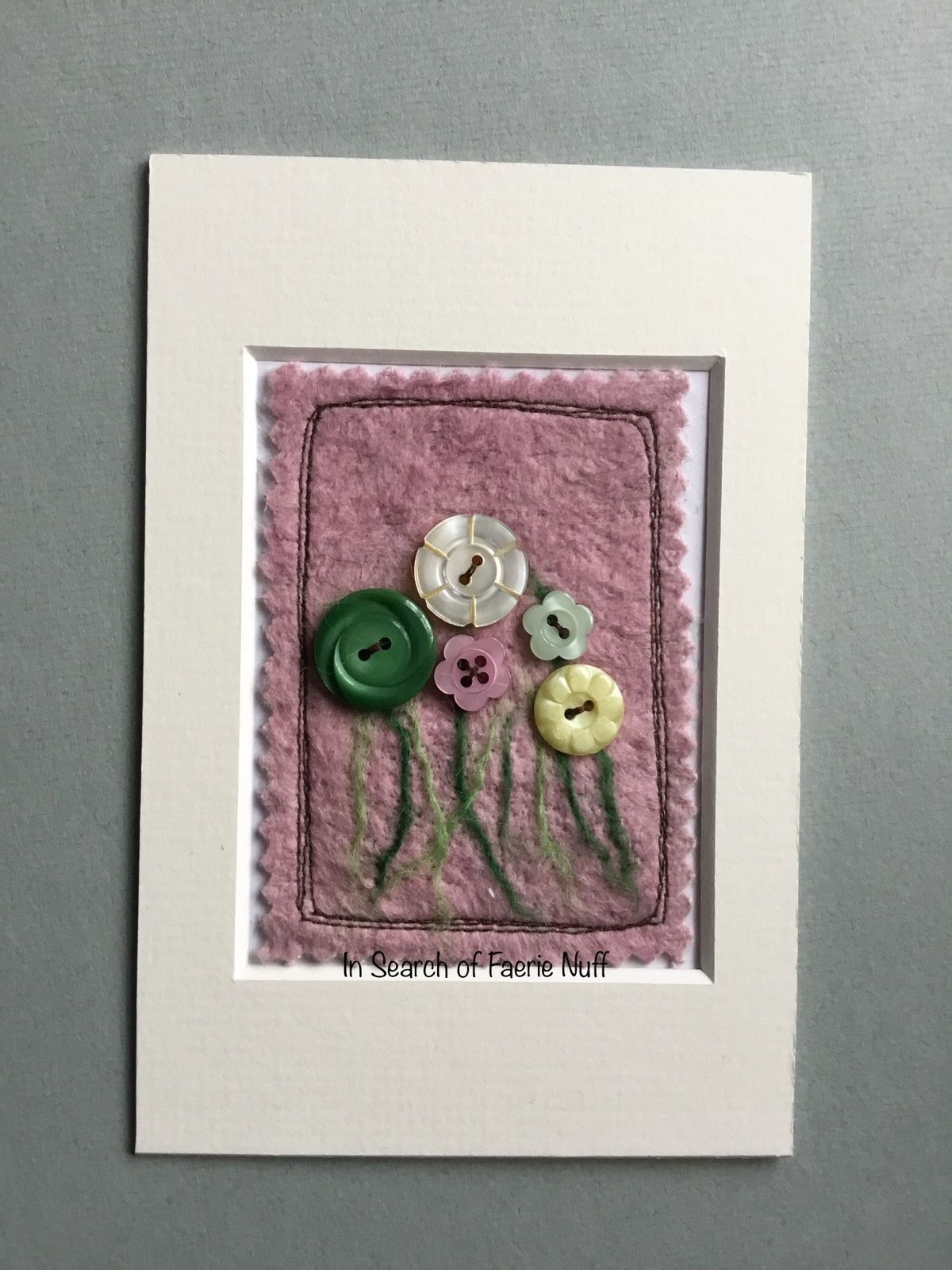 Mixed media button flower ACEO
